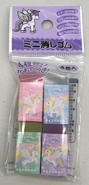 かおり付ﾐﾆ消しｺﾞﾑ4P ﾄﾞﾘｰﾐｰﾜｰﾙﾄﾞ