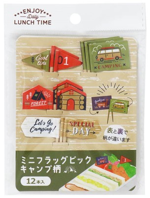 ミニフラッグピック キャンプ柄 12本