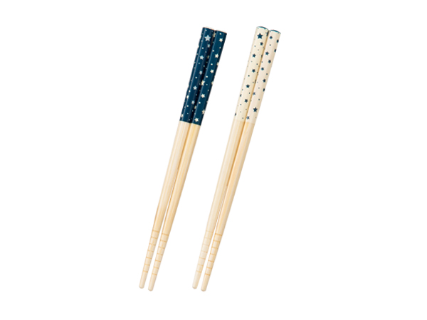 六角　白竹箸安全　 16.5cm　スター