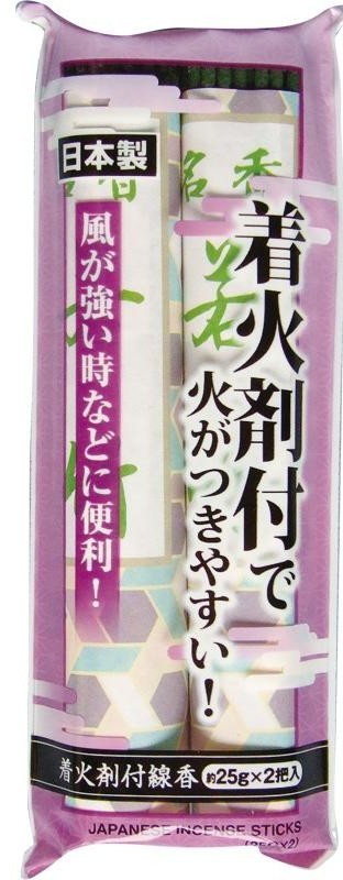 楽々火がつく着火剤付 線香25gX2把入